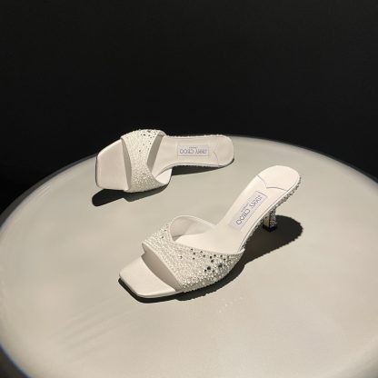 Jimmy Choo rhinestone gradient white high heels - Image 7