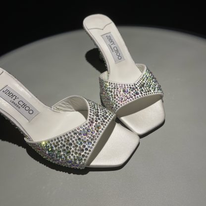 Jimmy Choo rhinestone gradient champagne high heels - Image 7