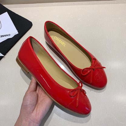 Chanel fashion items pure red elegant and exquisite ballet shoes - Image 7