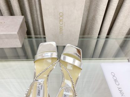 Jimmy Choo new crystal chain square toe high heels - Image 7