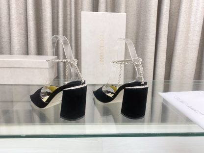 Jimmy Choo new crystal chain square toe high-heeled sandals - Image 7