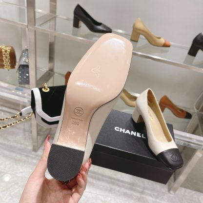 Chanel new white classic retro classic round toe shoes heel height 6.5cm - Image 7