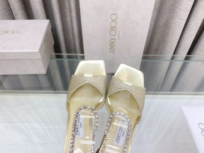Jimmy Choo new crystal chain square toe high heels - Image 7