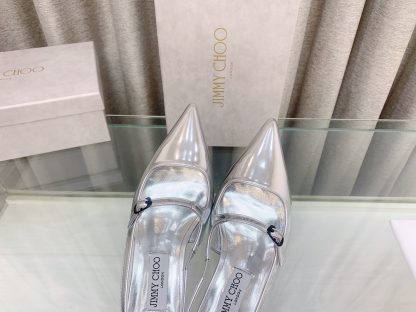 Jimmy Choo new silver fashion slingback high heels - Image 7