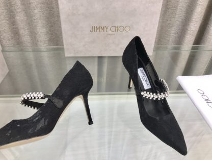 Jimmy Choo Strapless Rhinestone Pointed Toe High Heels - Image 7