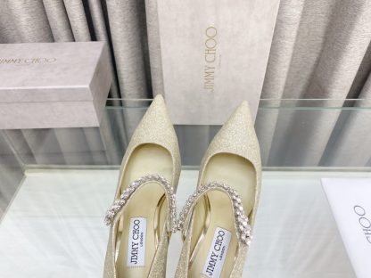 Jimmy Choo Strapless Rhinestone Pointed Toe High Heels - Image 7