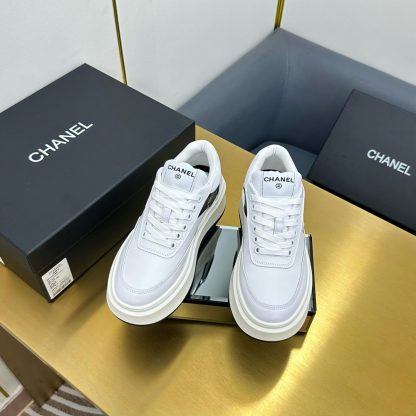 Chanel white with red logo casual versatile sneakers - Image 7