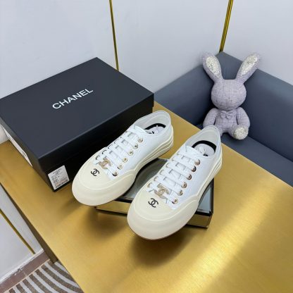Chanel 2025 biscuit shoes white leather versatile fashion casual sports shoes - Image 7