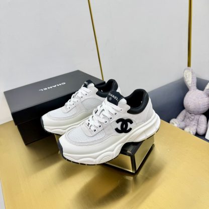 Chanel white and gray classic sports versatile couple style dad shoes - Image 7