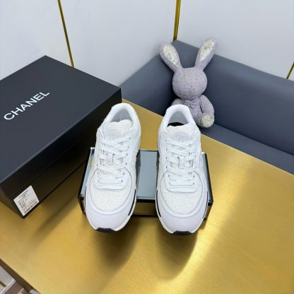 Chanel top white classic embroidered casual sneakers - Image 7