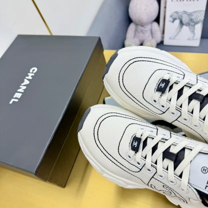 Chanel beige with black classic sports all-match couple style dad shoes - Image 7