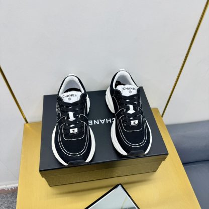 Chanel black classic sports versatile couple style dad shoes - Image 7