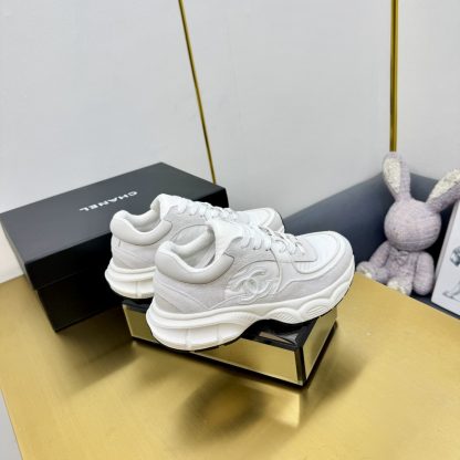 Chanel gray and white classic sports versatile couple style dad shoes - Image 7