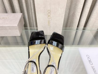 Jimmy Choo new crystal chain square head high heels - Image 7
