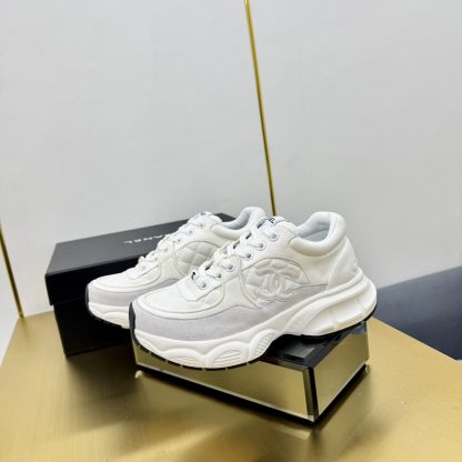 Chanel men's and women's couple's white and gray classic sports casual dad shoes - Image 7