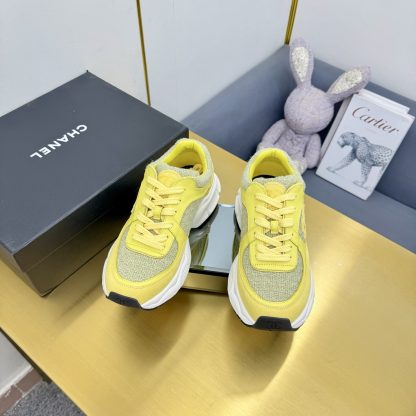 Chanel men's and women's couple's yellow and green classic sports casual dad shoes - Image 7