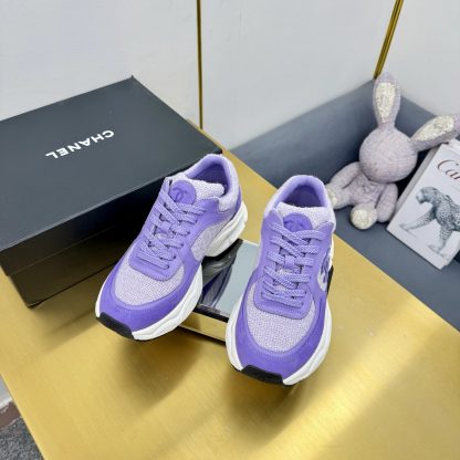 Chanel men's and women's couple's dark purple classic sports casual dad shoes - Image 6