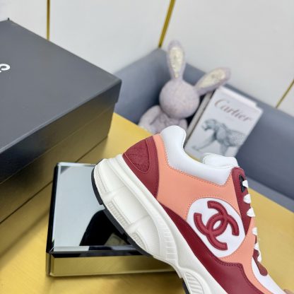 Chanel men's and women's couple's red and white classic sports casual shoes - Image 7