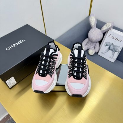 Chanel men's and women's couple's pink and black classic sports casual dad shoes - Image 6