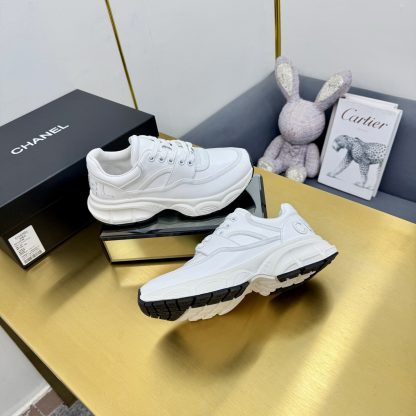Chanel men's and women's couple's pure white classic sports fashion casual dad shoes - Image 7