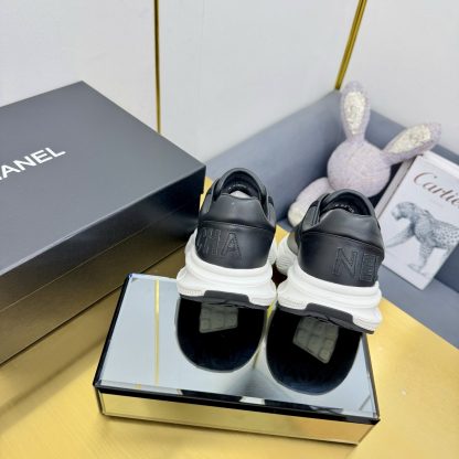 Chanel men's and women's couple's pure black classic sports fashion casual dad shoes - Image 7