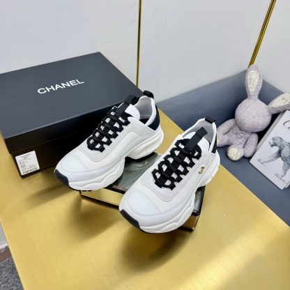 Chanel men's and women's couple's gray and black classic sports casual dad shoes - Image 7