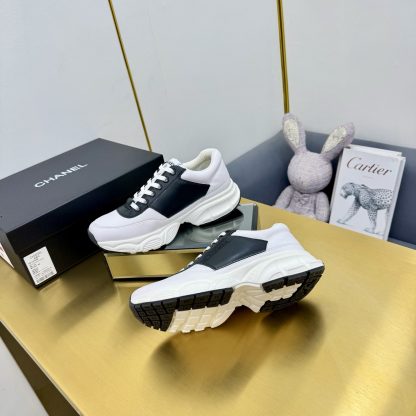 Chanel men's and women's couple's white mix and match black classic sports casual dad shoes - Image 7