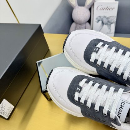 Chanel men's and women's couple's white mix and match gray classic sports casual dad shoes - Image 6