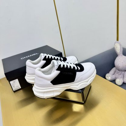 Chanel men's and women's couple's black mix and match white classic sports casual dad shoes - Image 7