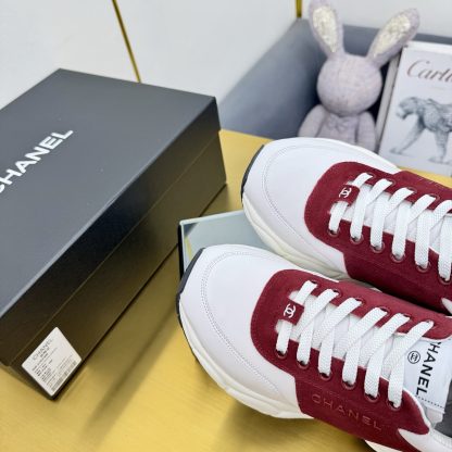 Chanel men's and women's couple's white mix and match red classic sports casual dad shoes - Image 7
