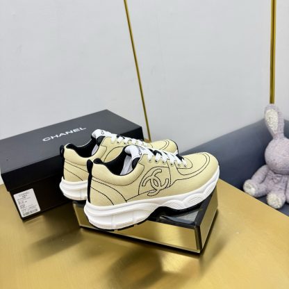 Chanel unisex couple's light yellow casual dad shoes - Image 7