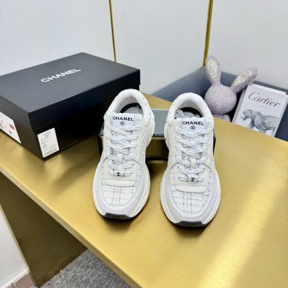 Chanel unisex couple's grey and white casual shoes - Image 7
