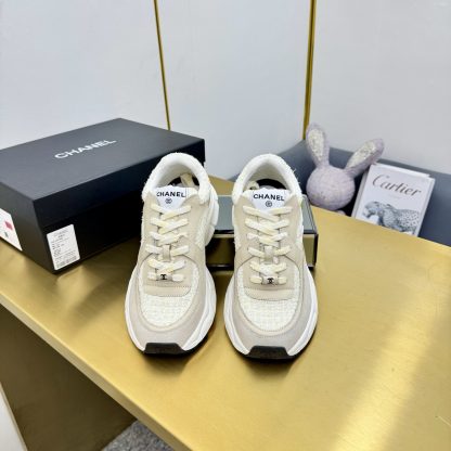 Chanel unisex couple's light yellow brown casual dad shoes - Image 7