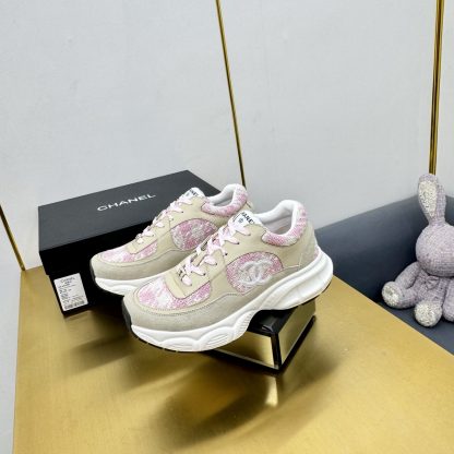 Chanel unisex couple's apricot with pink casual dad shoes - Image 7