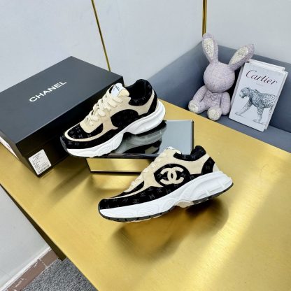 Chanel unisex couple's black with apricot casual dad shoes - Image 7