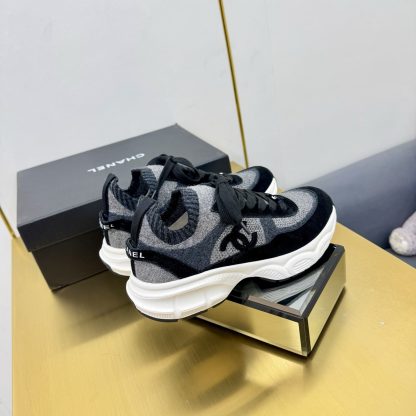 Chanel unisex couple's black with grey casual dad shoes - Image 7
