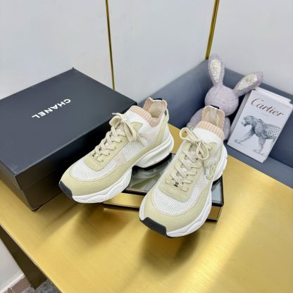 Chanel unisex couple's light green with white casual dad shoes - Image 7