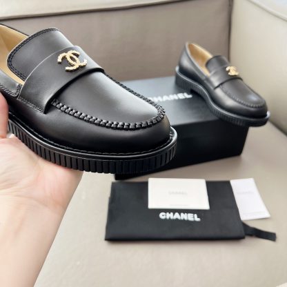 Chanel Early Spring Dance Shoes Series Black Small Round Head Retro Loafers - Image 7