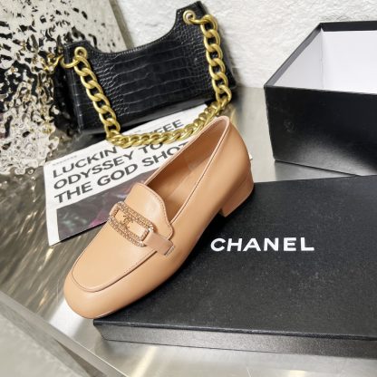 Chanel Early Spring Dance Shoes Series Small Round Head Orange Loafers Heel Height 3cm - Image 7