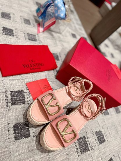 VALENTINO Braided rope wedge sandals - Image 7
