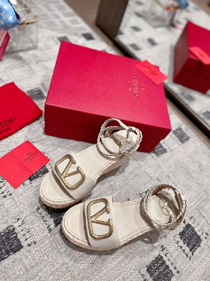 VALENTINO Braided rope wedge sandals - Image 7