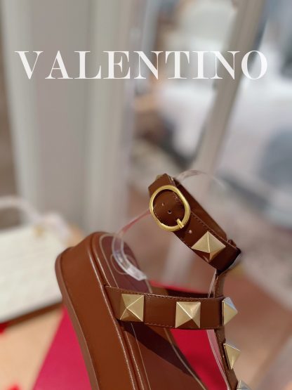 VALENTINO Studded Metal Platform Sandals - Image 7
