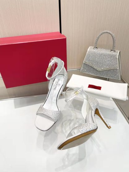 VALENTINO White Exquisite Rhinestone High Heels - Image 7