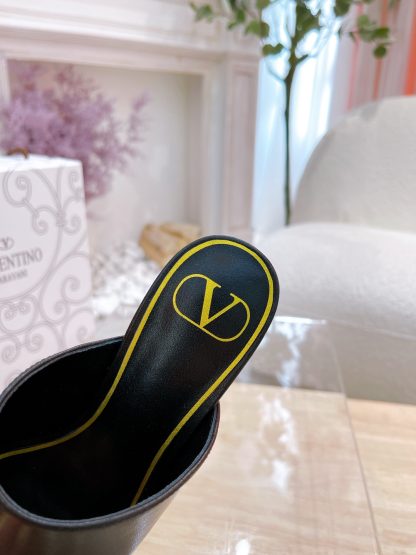 VALENTINO square toe rivet elegant sandals high heels - Image 6