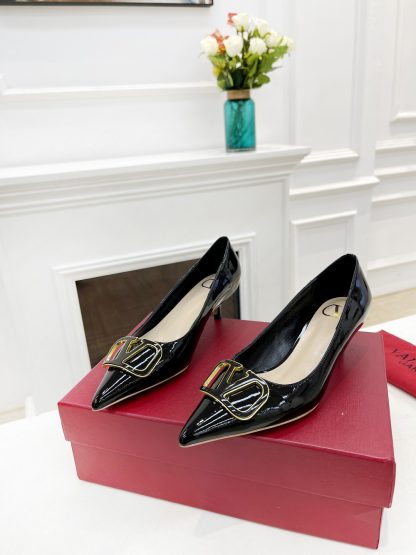 VALENTINO Bronze Buckle Series Fashion High Heels - Image 7