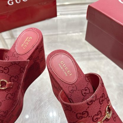 Gucci Horsebit Wedge Heel Women's Slide Sandals - Image 7