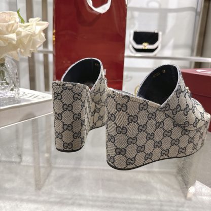 Gucci Horsebit Wedge Heel Women's Slide Sandals - Image 7