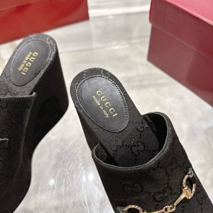 Gucci Horsebit Wedge Heel Women's Slide Sandals - Image 6