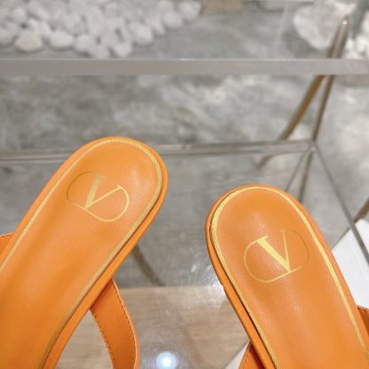 VALENTINO Gold Large Rivet Fashion High-end Sandals High Heels - Image 7