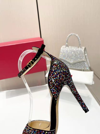 VALENTINO Elegant Diamond Crystal High Heels - Image 7
